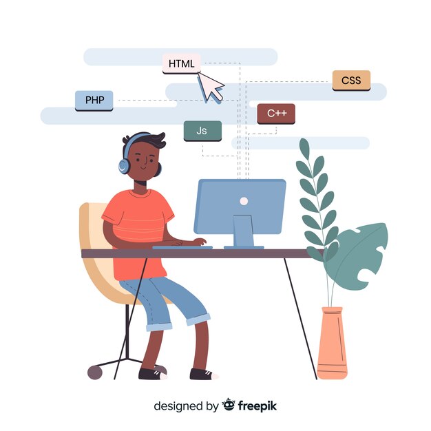 programador trabajando en el escritorio