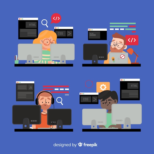 programador trabajando en el escritorio