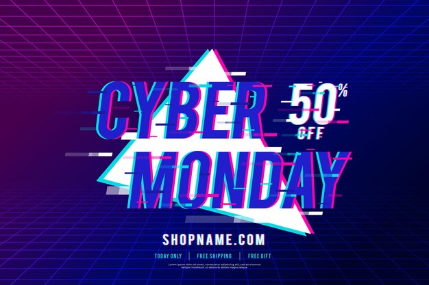Promoción de Cyber Monday con falla de movimiento azul
