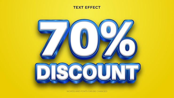 Vector gratuito promoción de descuento editable, efecto de texto efecto de texto 3d
