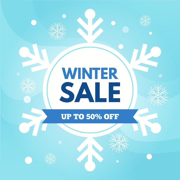 Promoción de oferta especial de venta de invierno plana