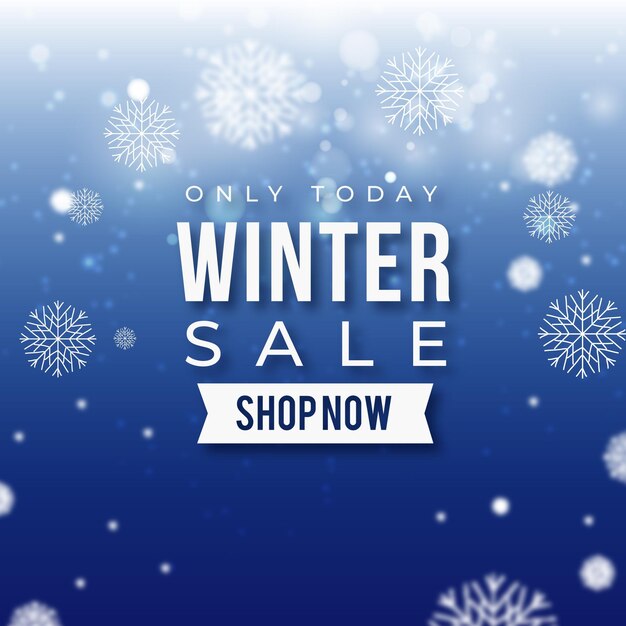 Promoción de rebajas de invierno realista