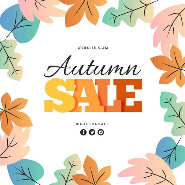 Promoción de venta de otoño de diseño plano
