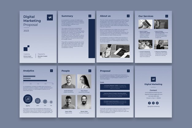Propuesta de marketing digital de gradiente profesional