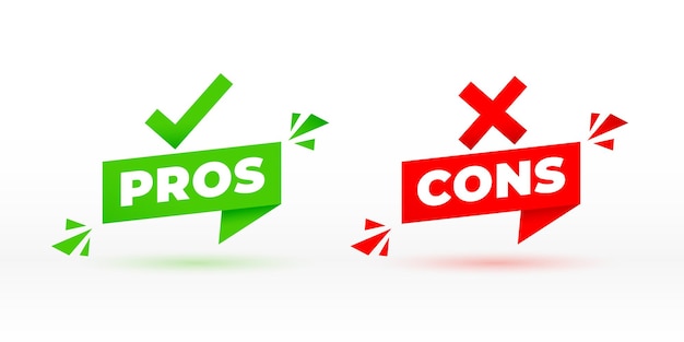 Vector gratuito pros y contras insignia de signo con efecto sombra