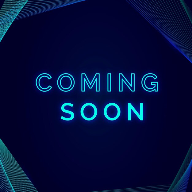Próximamente plantilla de publicidad de neón