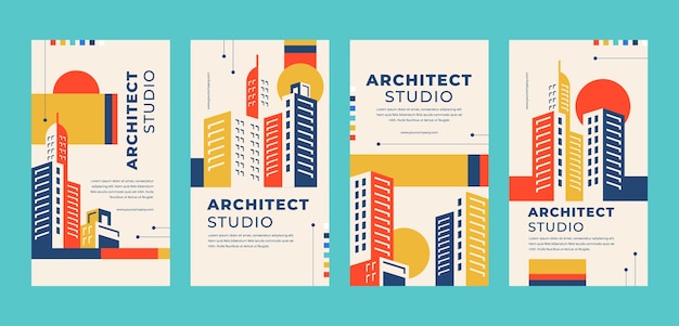 Proyecto de arquitectura minimalista historias de instagram