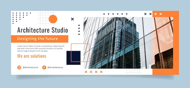 Proyecto de arquitectura minimalista portada de facebook