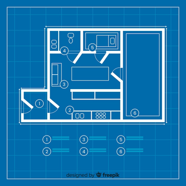 Vector gratuito proyecto moderno de casa plano