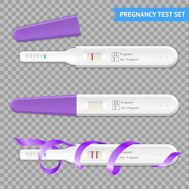 Vector gratuito pruebas de embarazo realistas aisladas