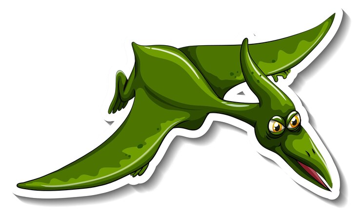 Vector gratuito pteranodon dinosaurio personaje de dibujos animados pegatina