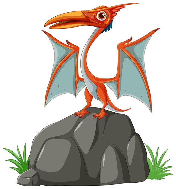 Pterodáctilo en una roca
