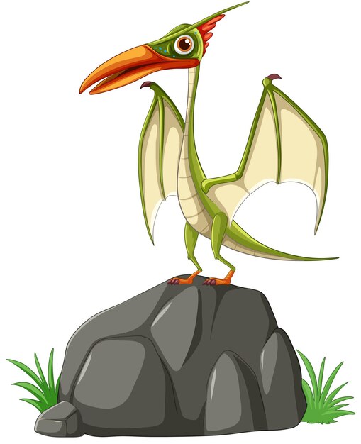 El pterosaurio en una roca