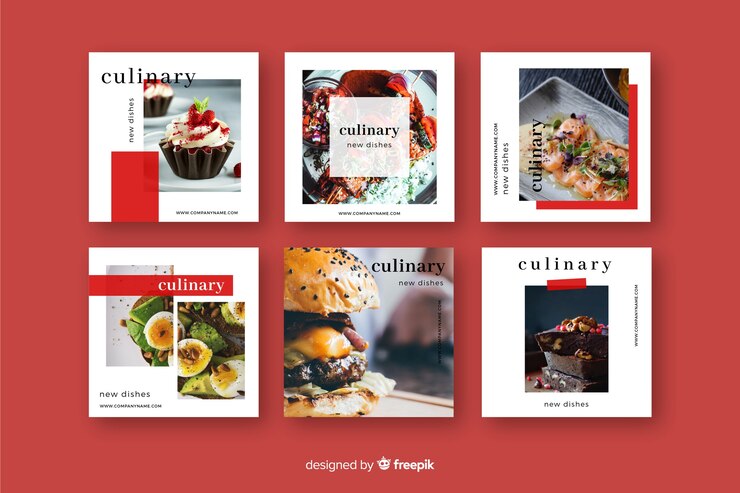 Vector gratuito publicación culinaria de instagram con foto