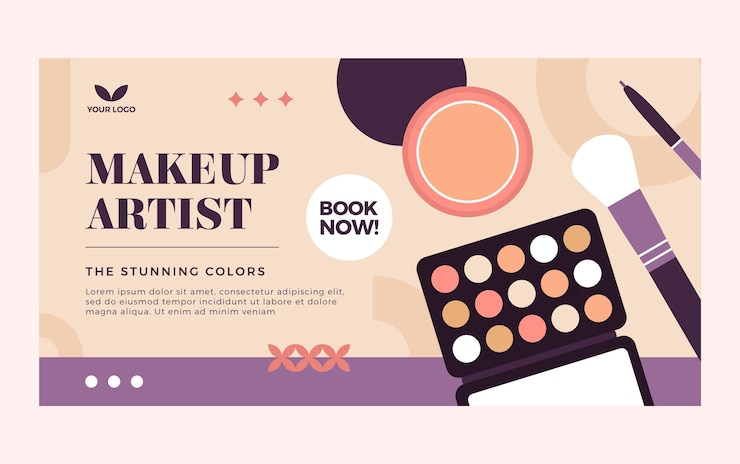 Vector gratuito publicación de facebook de artista de maquillaje minimalista de diseño plano
