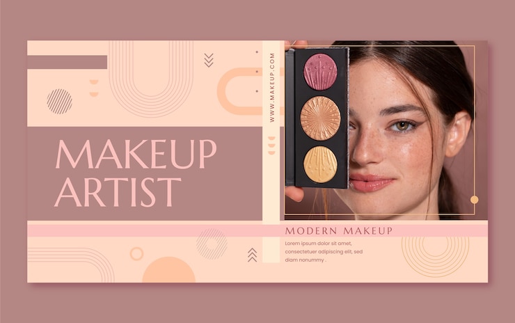 Vector gratuito publicación de facebook de artista de maquillaje minimalista