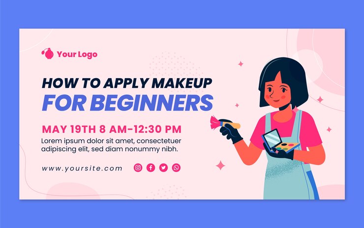 Vector gratuito publicación de facebook de artista de maquillaje de textura dibujada a mano