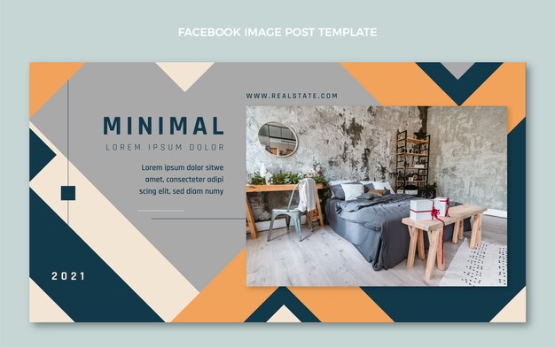 Publicación de facebook de bienes raíces de diseño plano