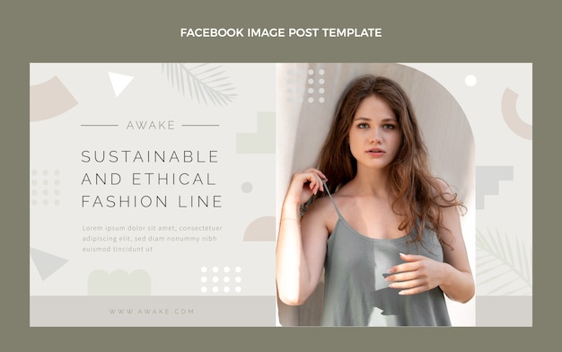 Vector gratuito publicación de facebook de boutique de línea de moda de diseño plano