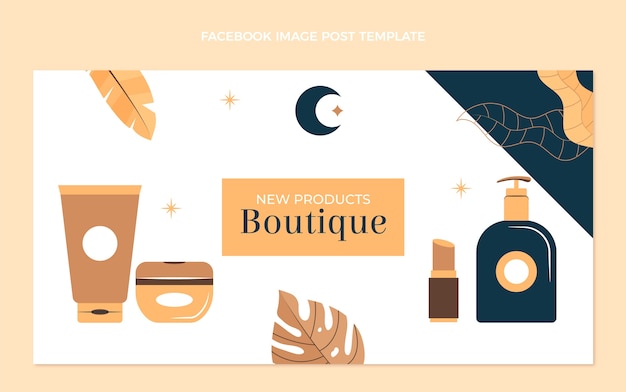 Vector gratuito publicación de facebook boutique minimalista de diseño plano