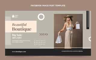 Vector gratuito publicación de facebook boutique minimalista de diseño plano