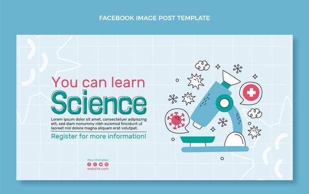 Publicación de facebook de ciencia dibujada a mano