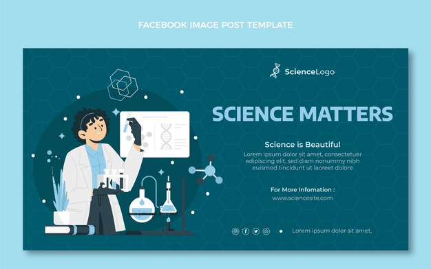 Publicación de facebook de ciencia plana