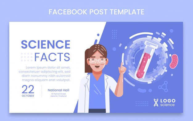 Publicación de facebook de ciencia plana