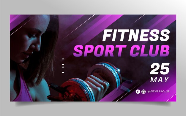Publicación de facebook de club deportivo de diseño plano