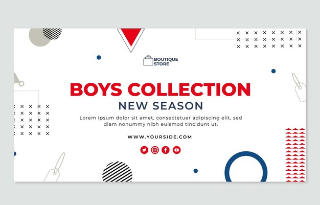 Publicación de facebook de colección de niños de diseño plano