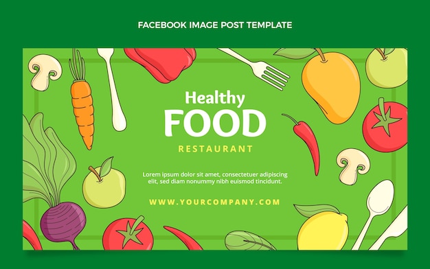 Publicación de facebook de comida dibujada a mano