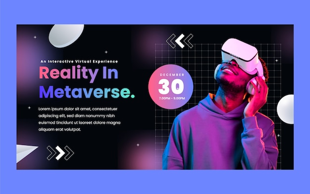 Publicación de facebook del concepto de metaverso degradado
