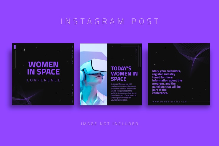 Vector gratuito publicación de facebook de la conferencia de mujeres futuristas en el espacio