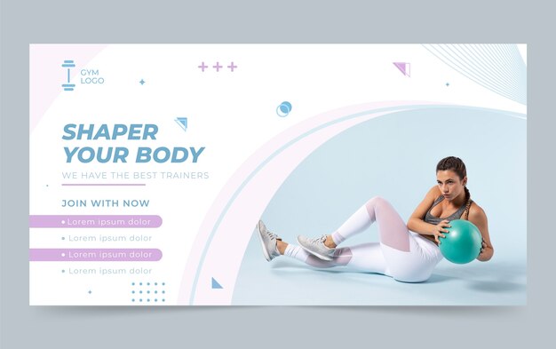 Publicación de facebook de entrenador personal de diseño plano