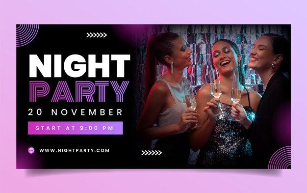 Publicación de facebook de fiesta nocturna