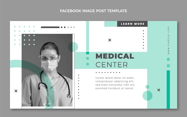 Vector gratuito publicación de facebook médica de diseño plano