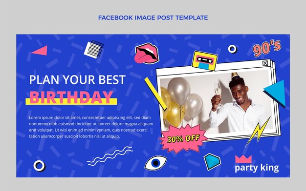 Publicación de facebook nostálgica de cumpleaños de los 90