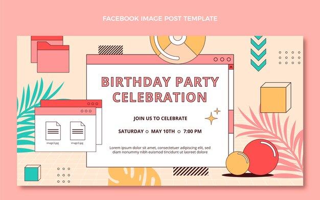 Publicación de facebook nostálgica de cumpleaños plana de los 90