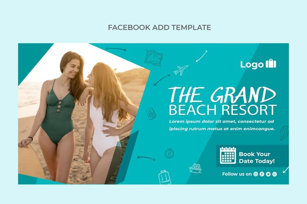 Publicación de facebook plana de viajes