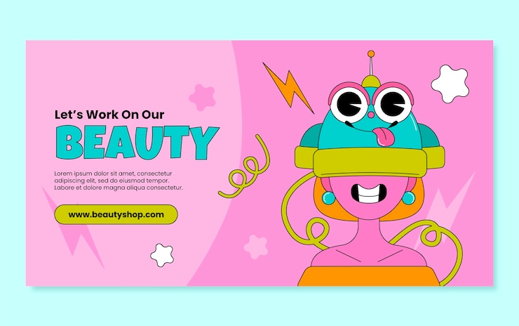 Vector gratuito publicación de facebook de salón de belleza dibujada a mano.