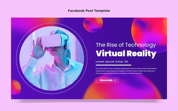 Vector gratuito publicación de facebook de tecnología fluida abstracta