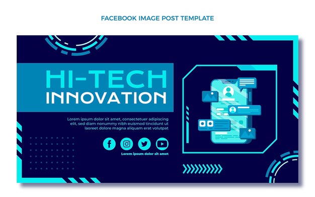 Publicación de facebook de tecnología mínima de diseño plano