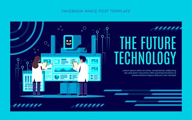 Publicación de facebook de tecnología minimalista plana