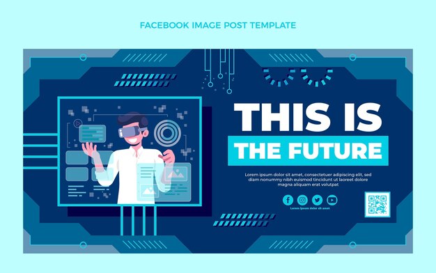 Publicación de facebook de tecnología minimalista plana