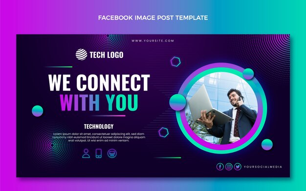 Publicación de facebook de tecnología de semitono degradado