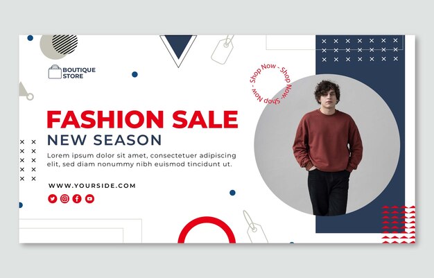 Publicación de facebook de venta de moda de diseño plano