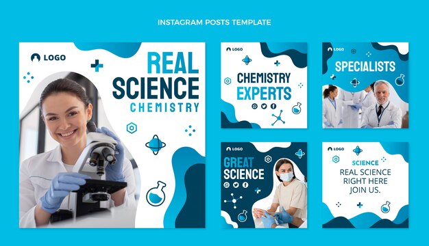 Publicación de instagram de ciencia de diseño plano
