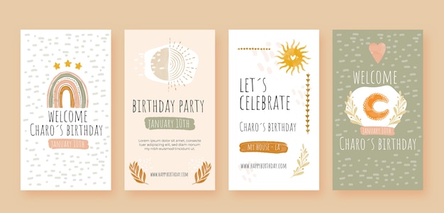 Publicación de instagram de cumpleaños boho acuarela
