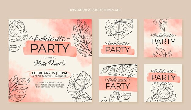 Publicación de instagram de despedida de soltera floral