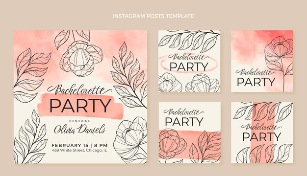 Publicación de instagram de despedida de soltera floral